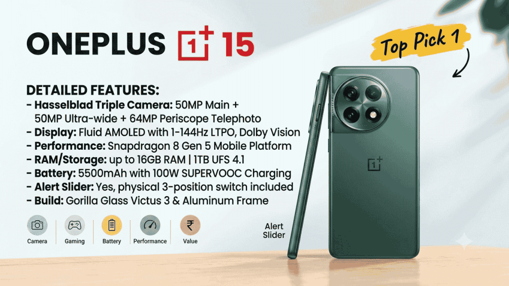 OnePlus 15 – Best Android Phone for Battery and Performance